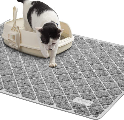 Premium Cat Litter Mat, Litter Box Mat with Non-Slip and Waterproof Backing, Litter Trapping Mat Soft on Kitty Paws and Easy to Clean, Cat Mat Traps Litter from Box