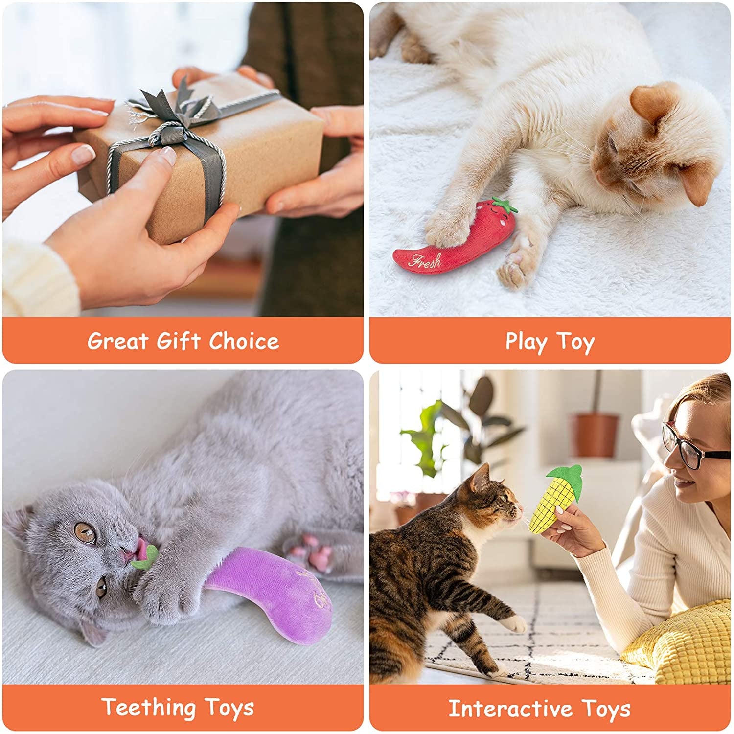 Catnip Toys, Cat Toys, Cat Toys for Indoor Cats, Catnip Toys for Cats, Cat Toys with Catnip, Interactive Cat Toy, Cat Chew Toy, Cat Pillow Toys, Cat Toys for Kittens Kitty